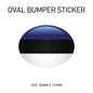 White Oval Bumper Sticker 180mm x 137mm BS01-49
