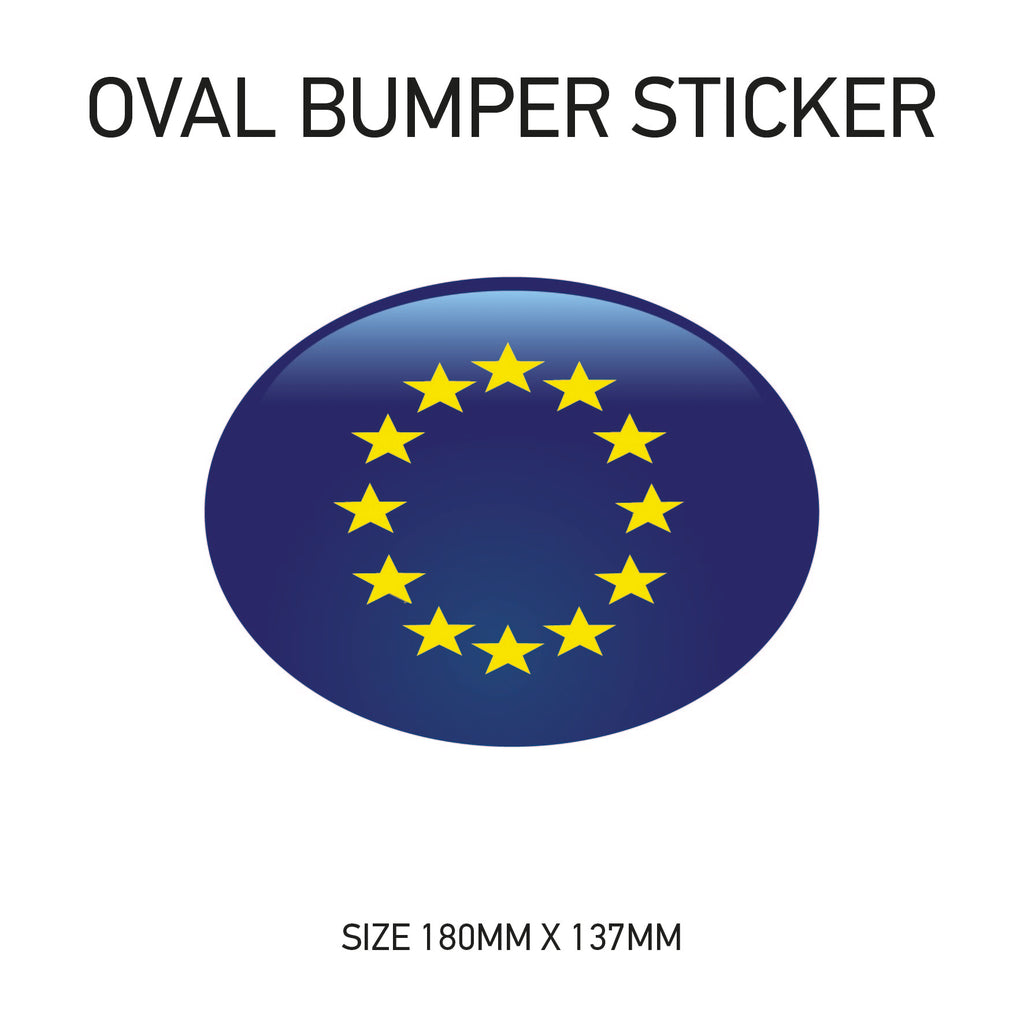 White Oval Bumper Sticker 180mm x 137mm BS01-49