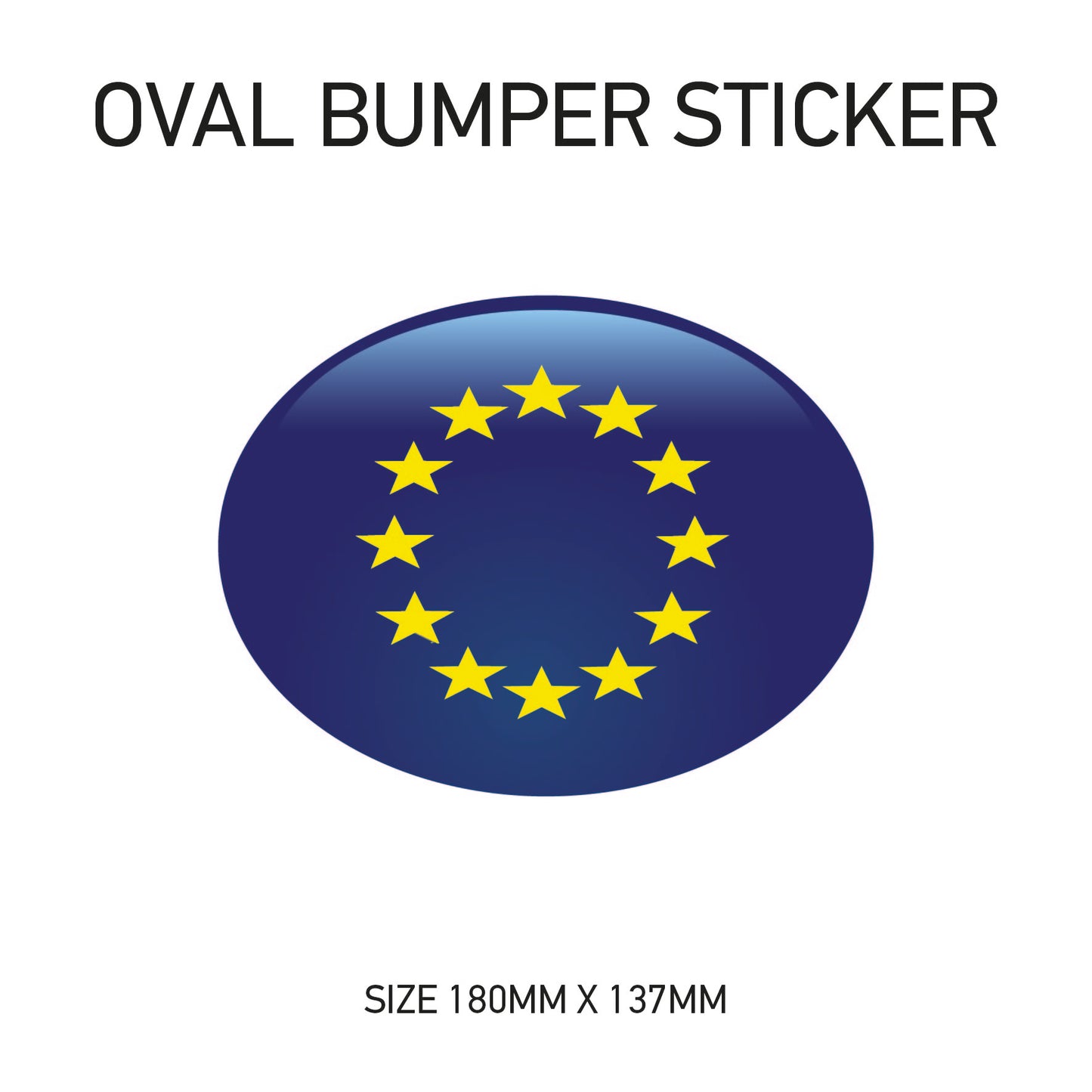 White Oval Bumper Sticker 180mm x 137mm BS01-49