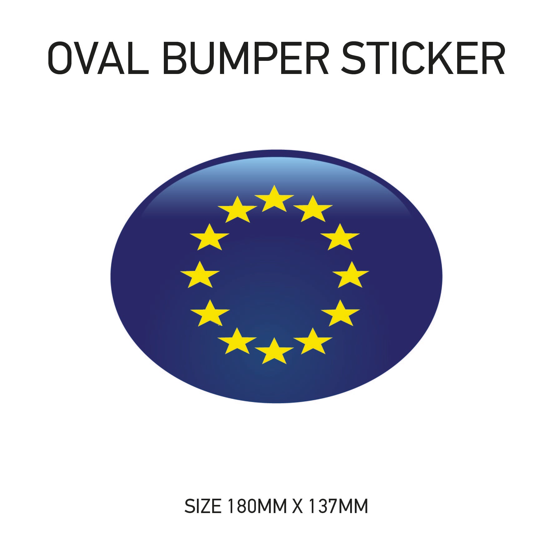 White Oval Bumper Sticker 180mm x 137mm BS01-49