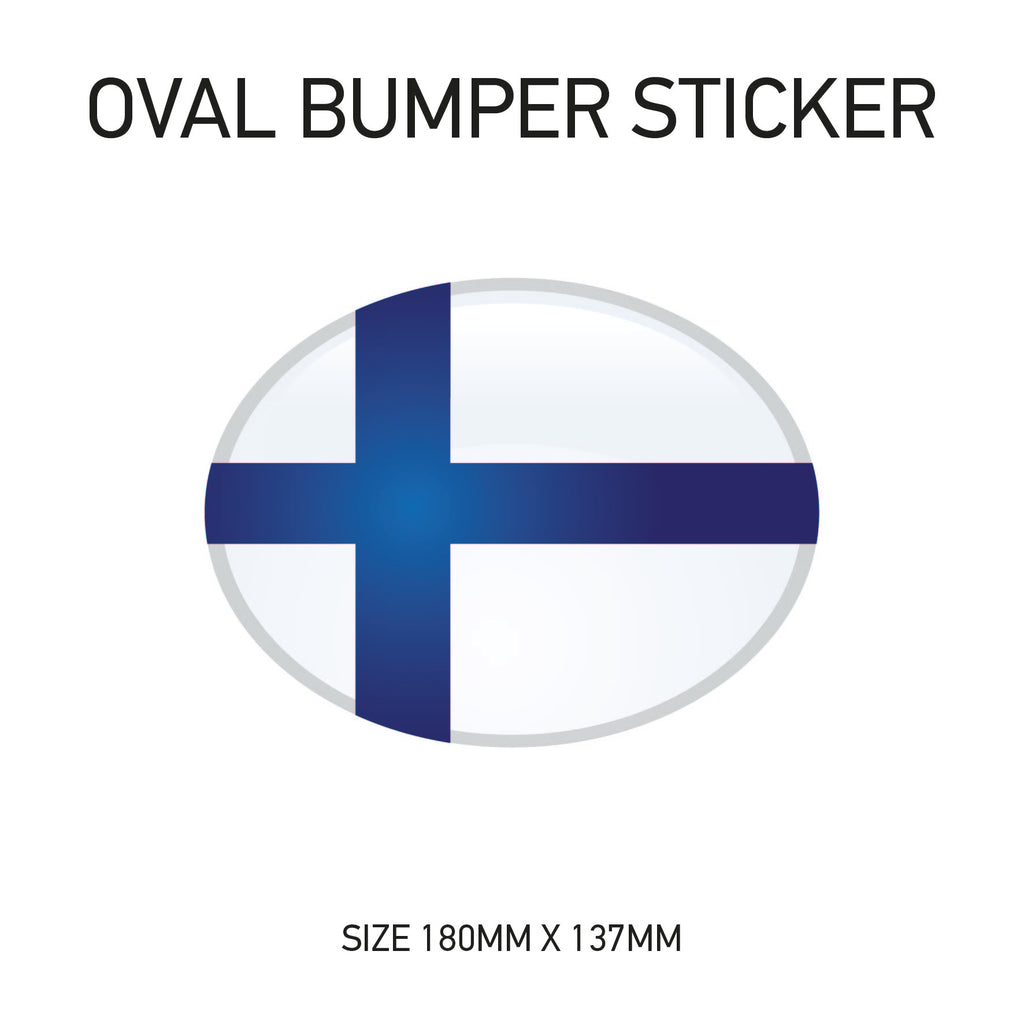 White Oval Bumper Sticker 180mm x 137mm BS01-49