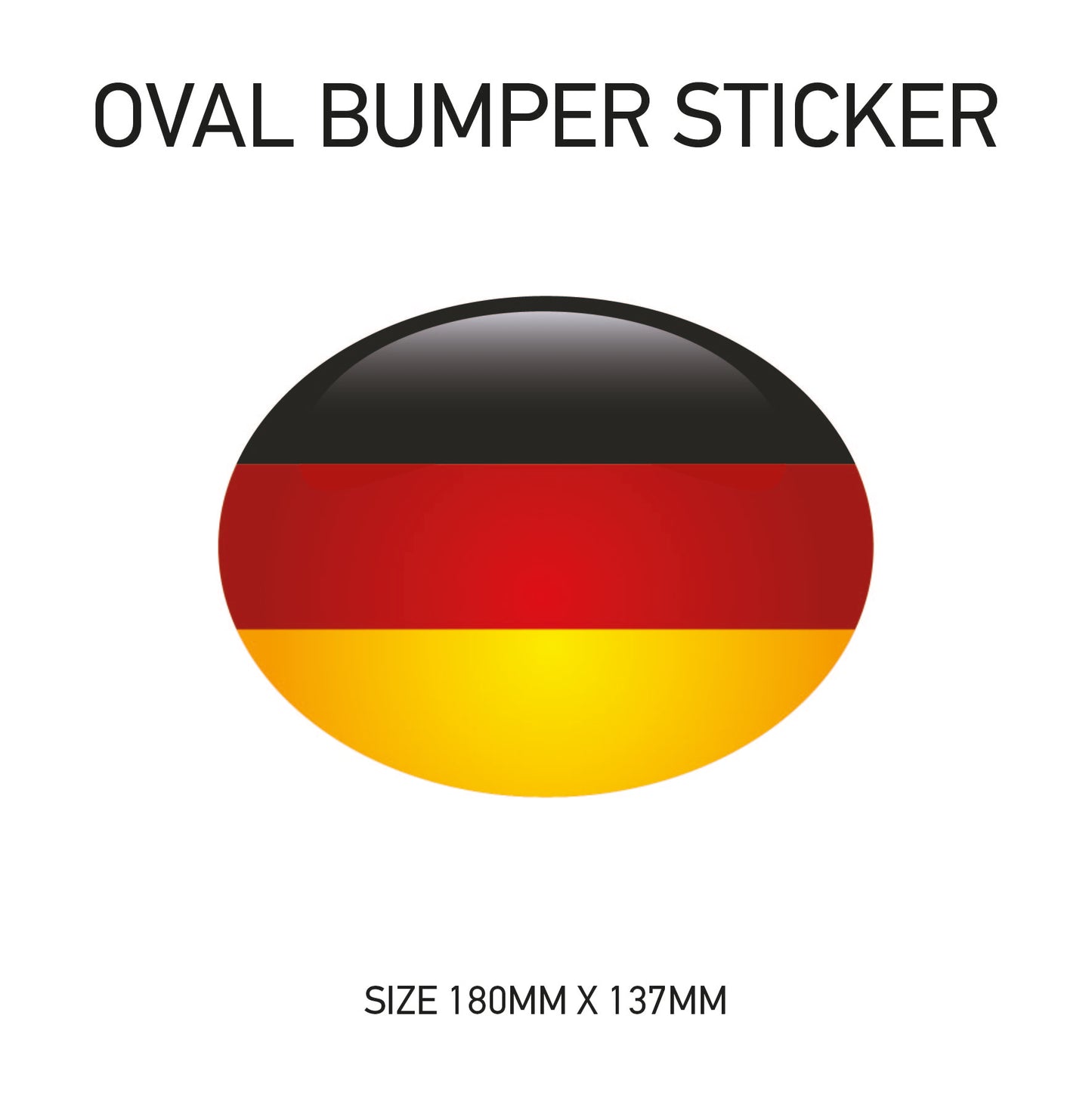 White Oval Bumper Sticker 180mm x 137mm BS01-49