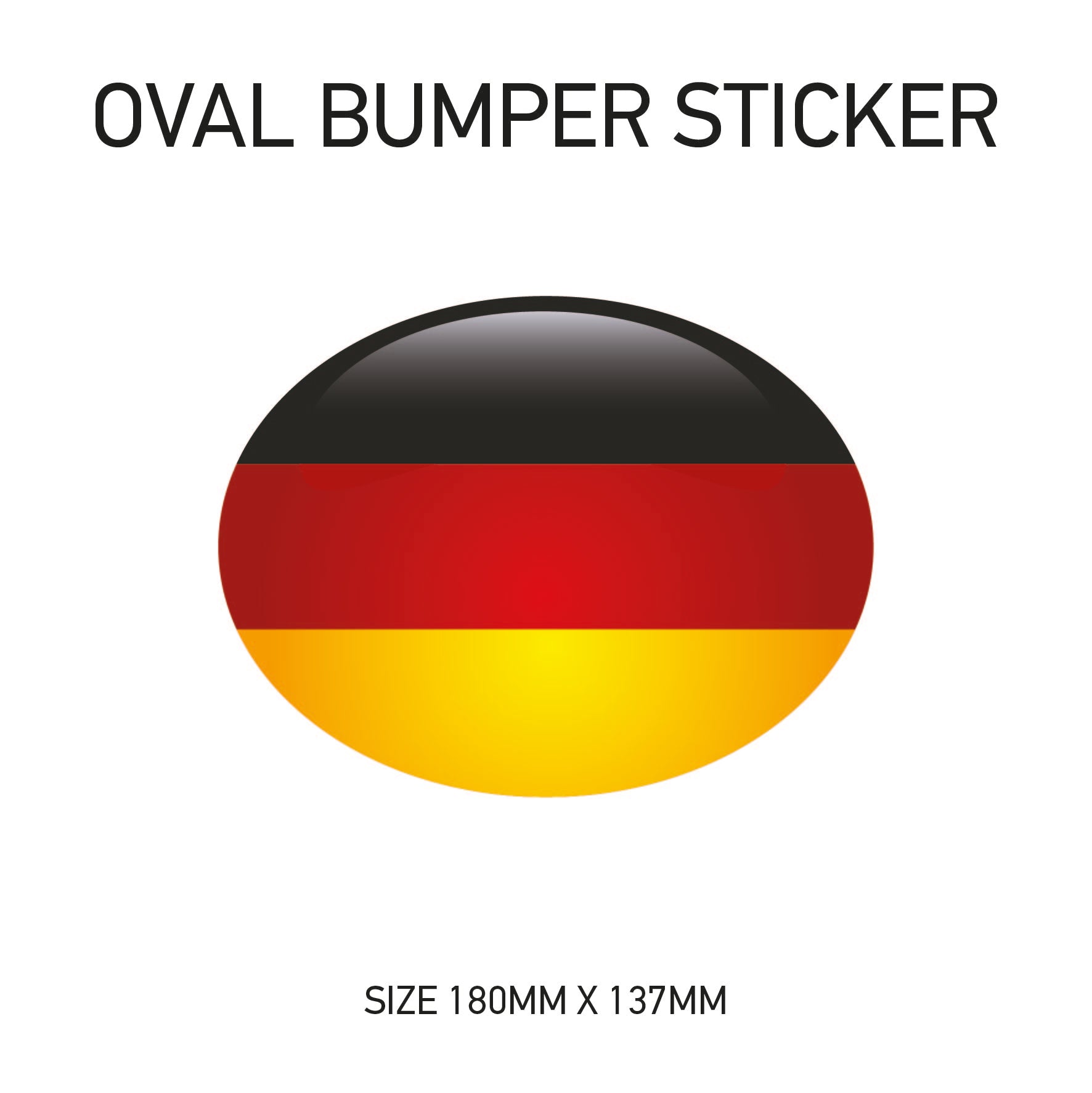 White Oval Bumper Sticker 180mm x 137mm BS01-49