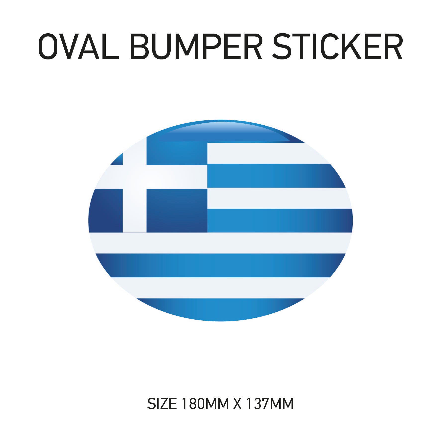 White Oval Bumper Sticker 180mm x 137mm BS01-49