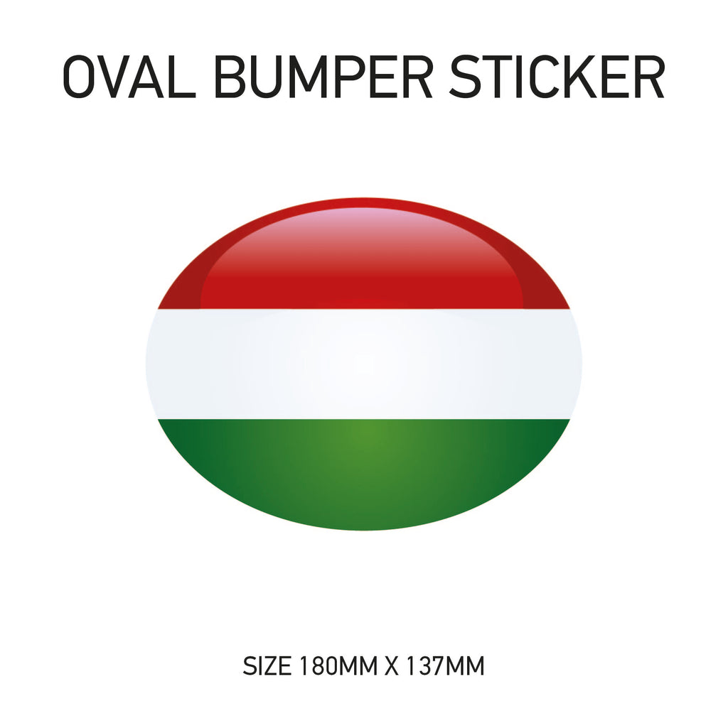 White Oval Bumper Sticker 180mm x 137mm BS01-49