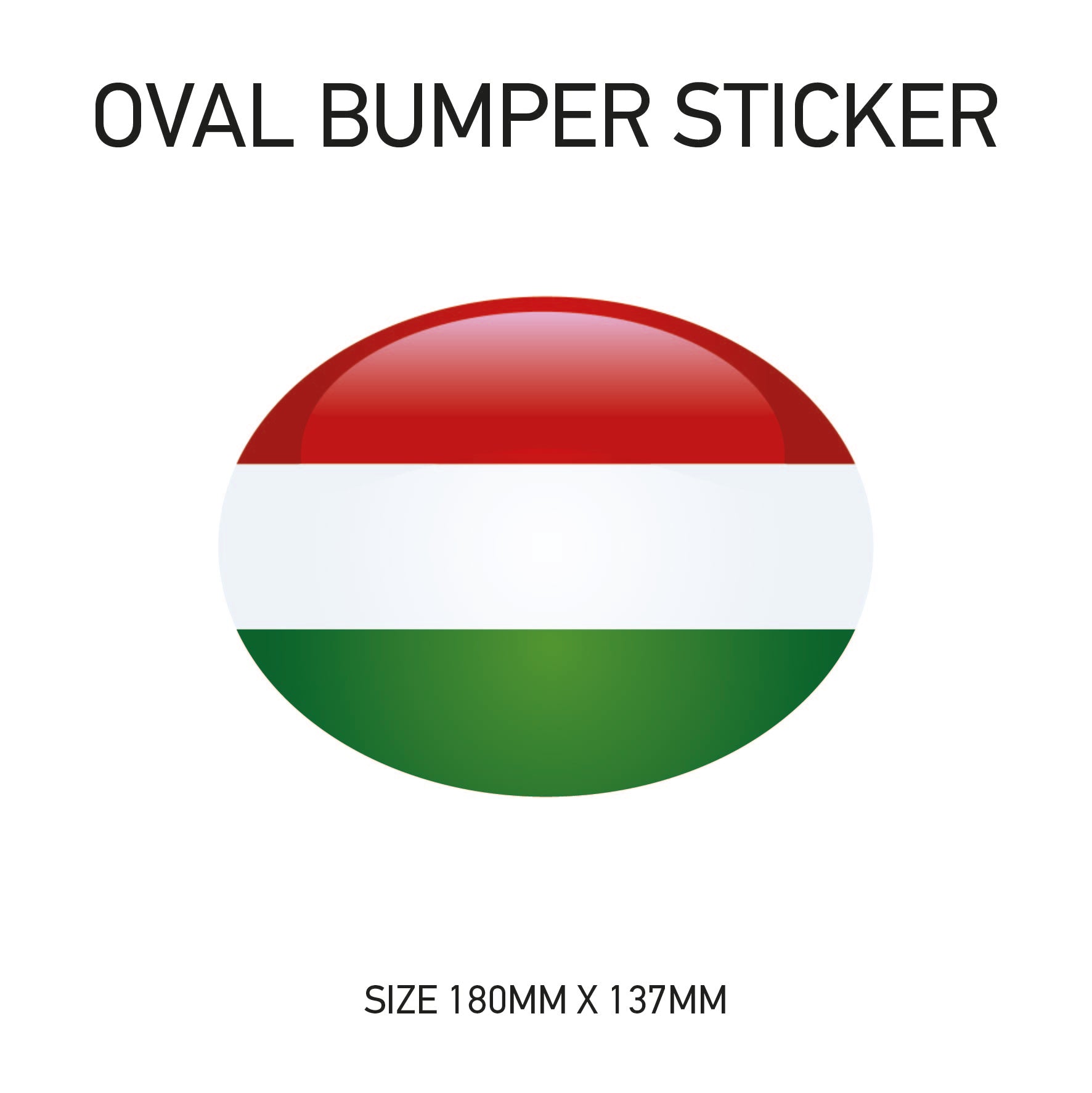 White Oval Bumper Sticker 180mm x 137mm BS01-49