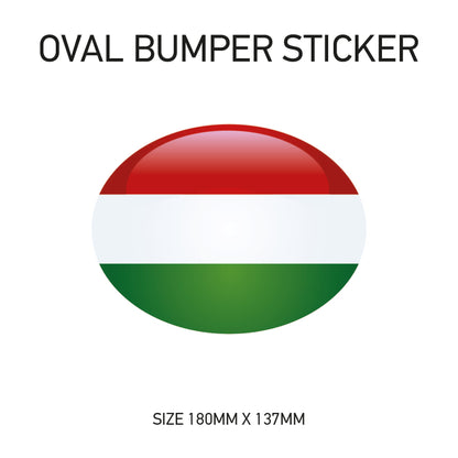 White Oval Bumper Sticker 180mm x 137mm BS01-49