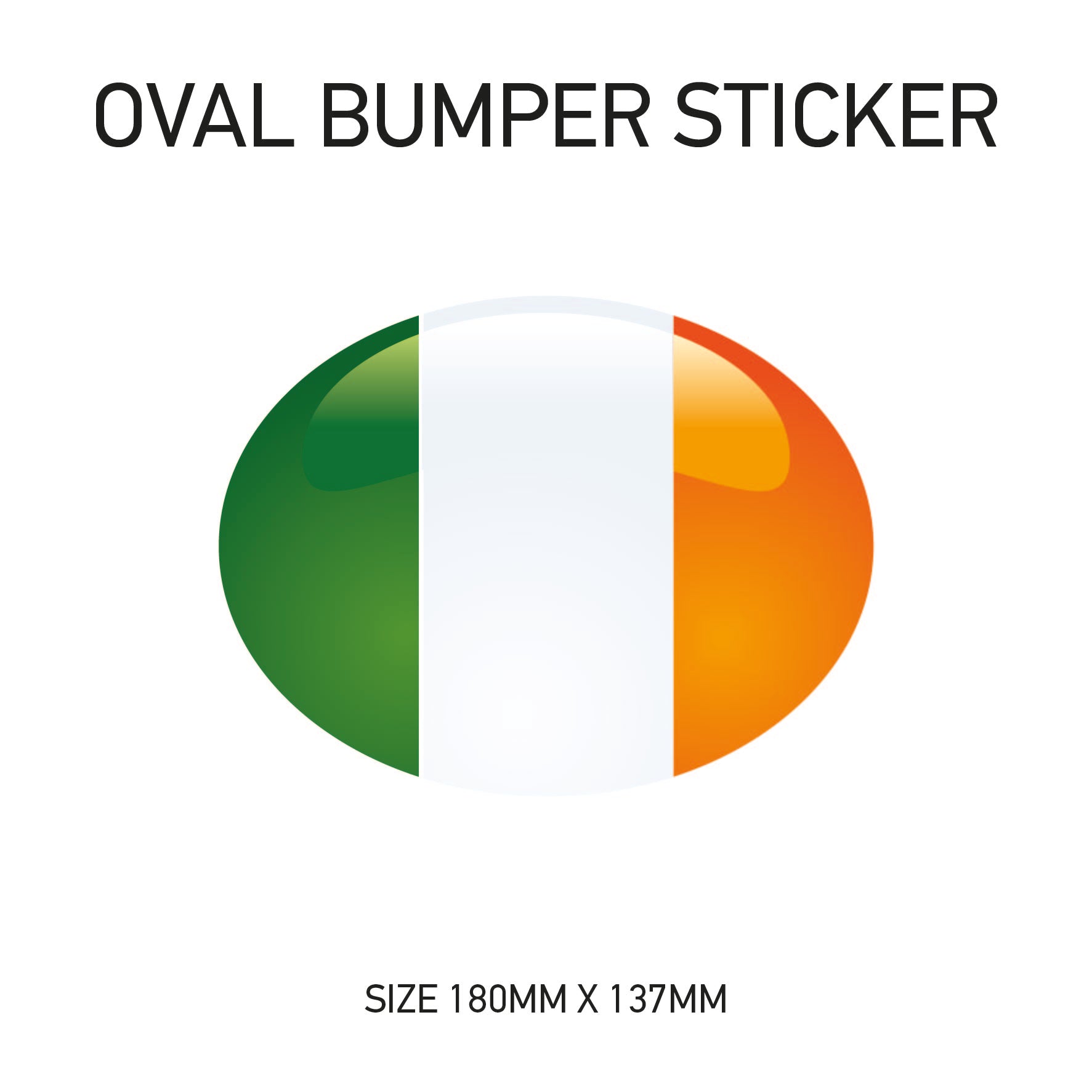 White Oval Bumper Sticker 180mm x 137mm BS01-49