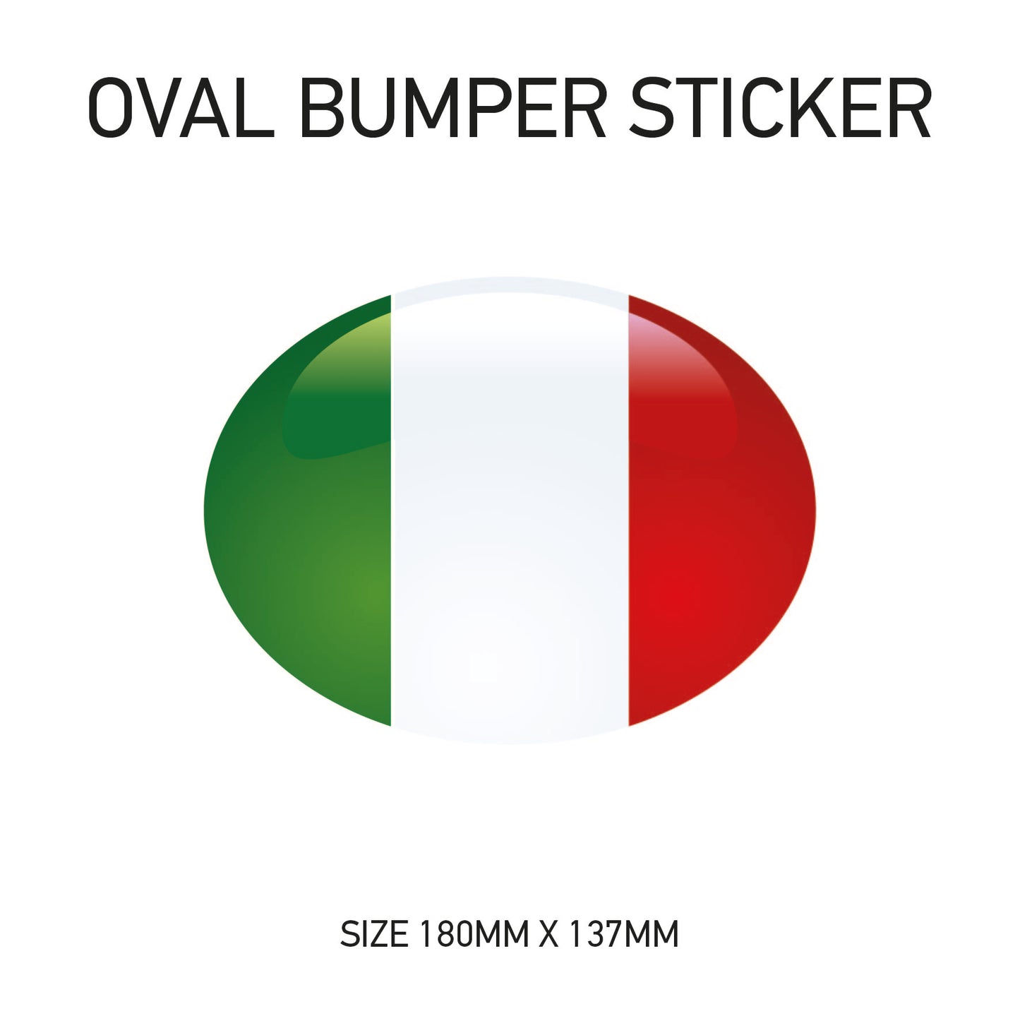 White Oval Bumper Sticker 180mm x 137mm BS01-49