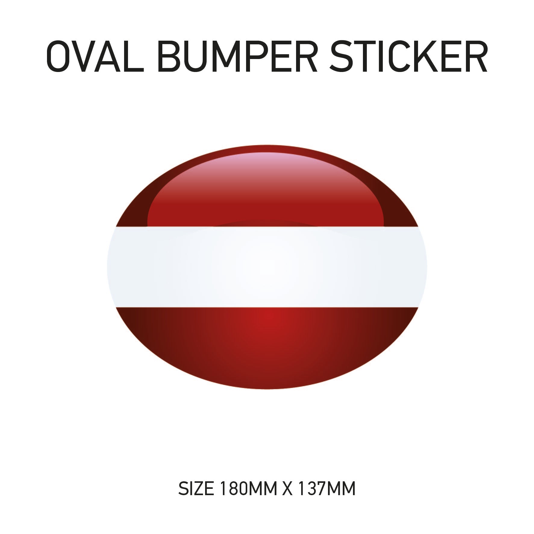 White Oval Bumper Sticker 180mm x 137mm BS01-49