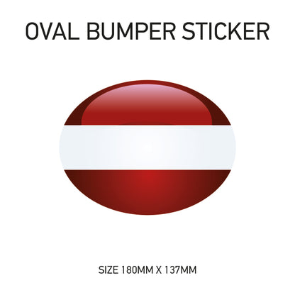 White Oval Bumper Sticker 180mm x 137mm BS01-49
