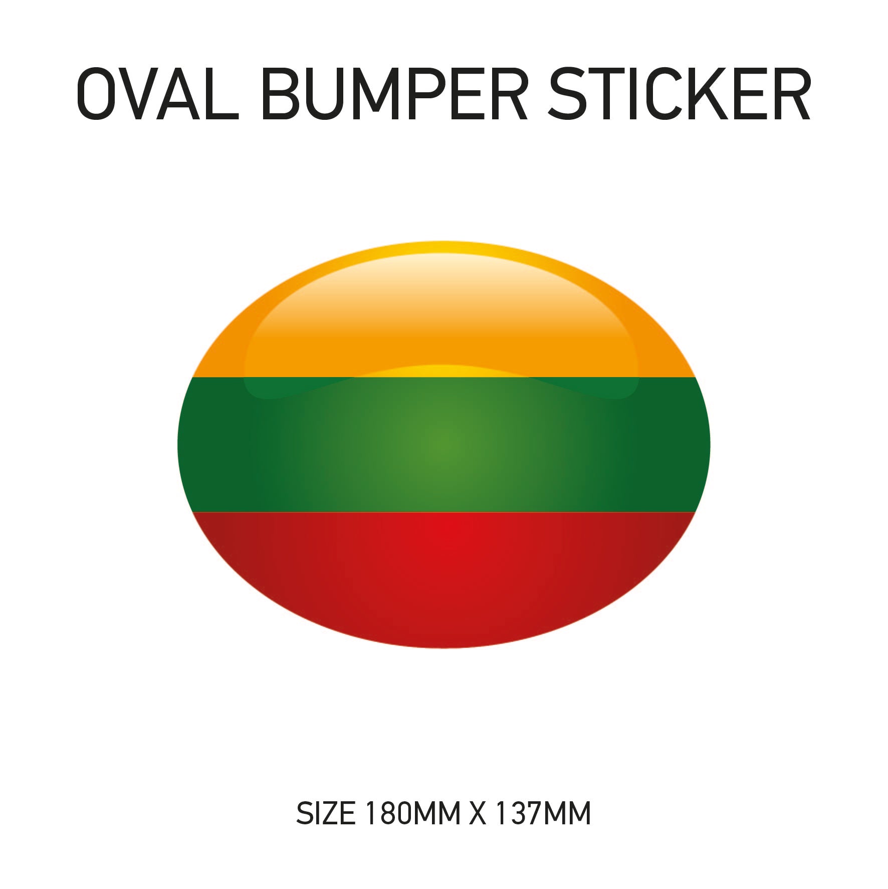 White Oval Bumper Sticker 180mm x 137mm BS01-49