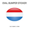 White Oval Bumper Sticker 180mm x 137mm BS01-49