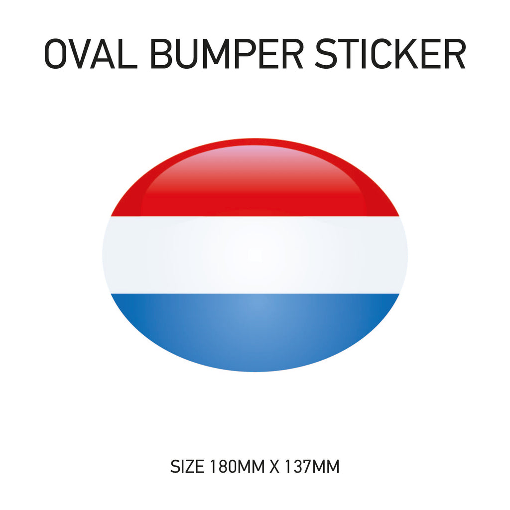 White Oval Bumper Sticker 180mm x 137mm BS01-49