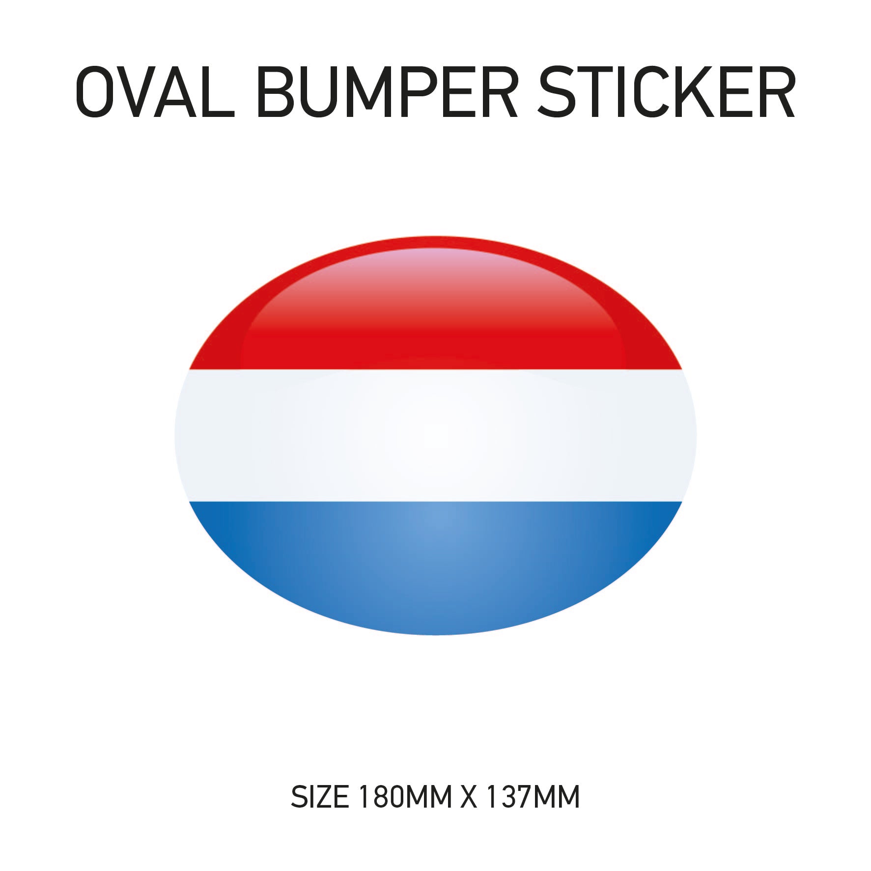 White Oval Bumper Sticker 180mm x 137mm BS01-49