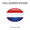 White Oval Bumper Sticker 180mm x 137mm BS01-49