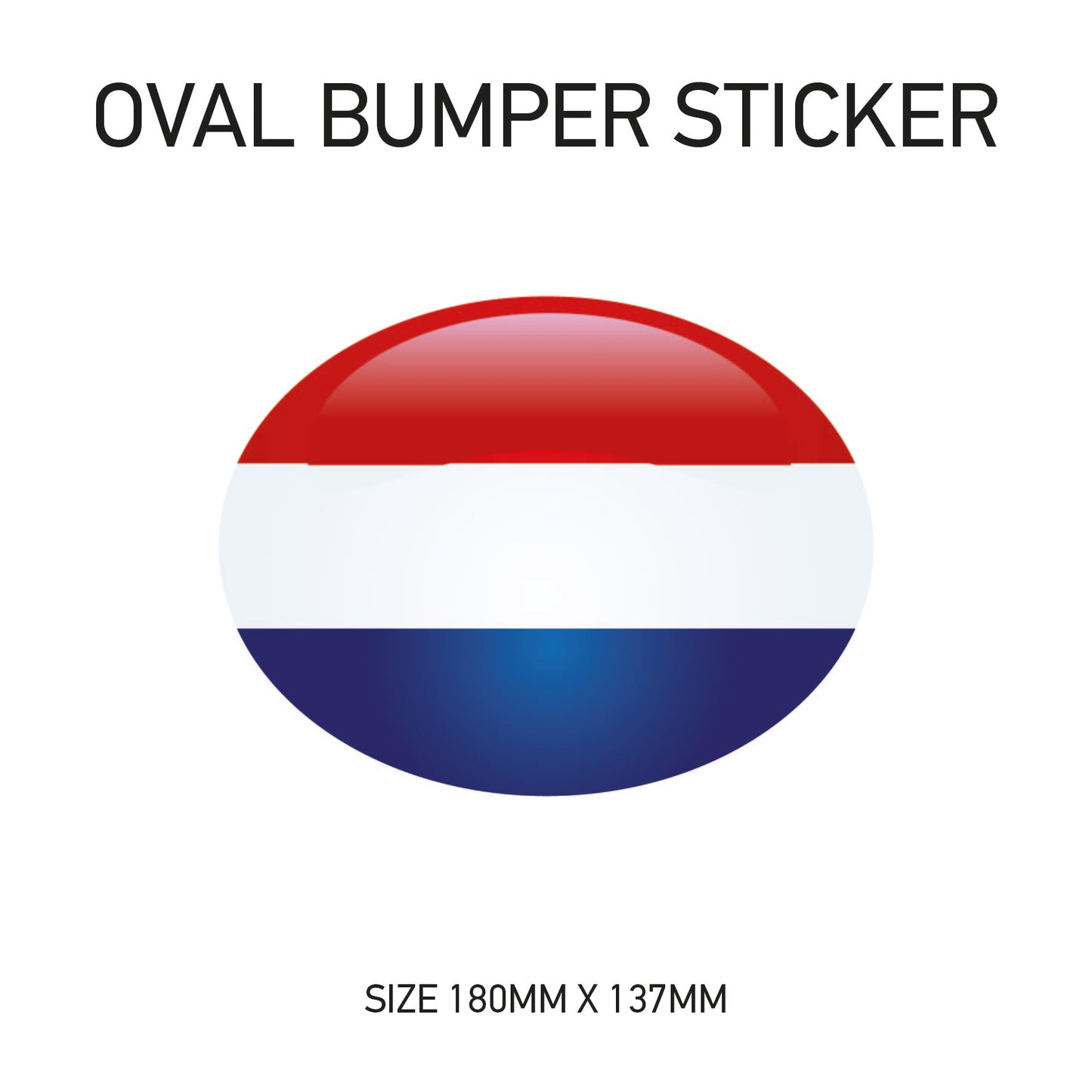 White Oval Bumper Sticker 180mm x 137mm BS01-49