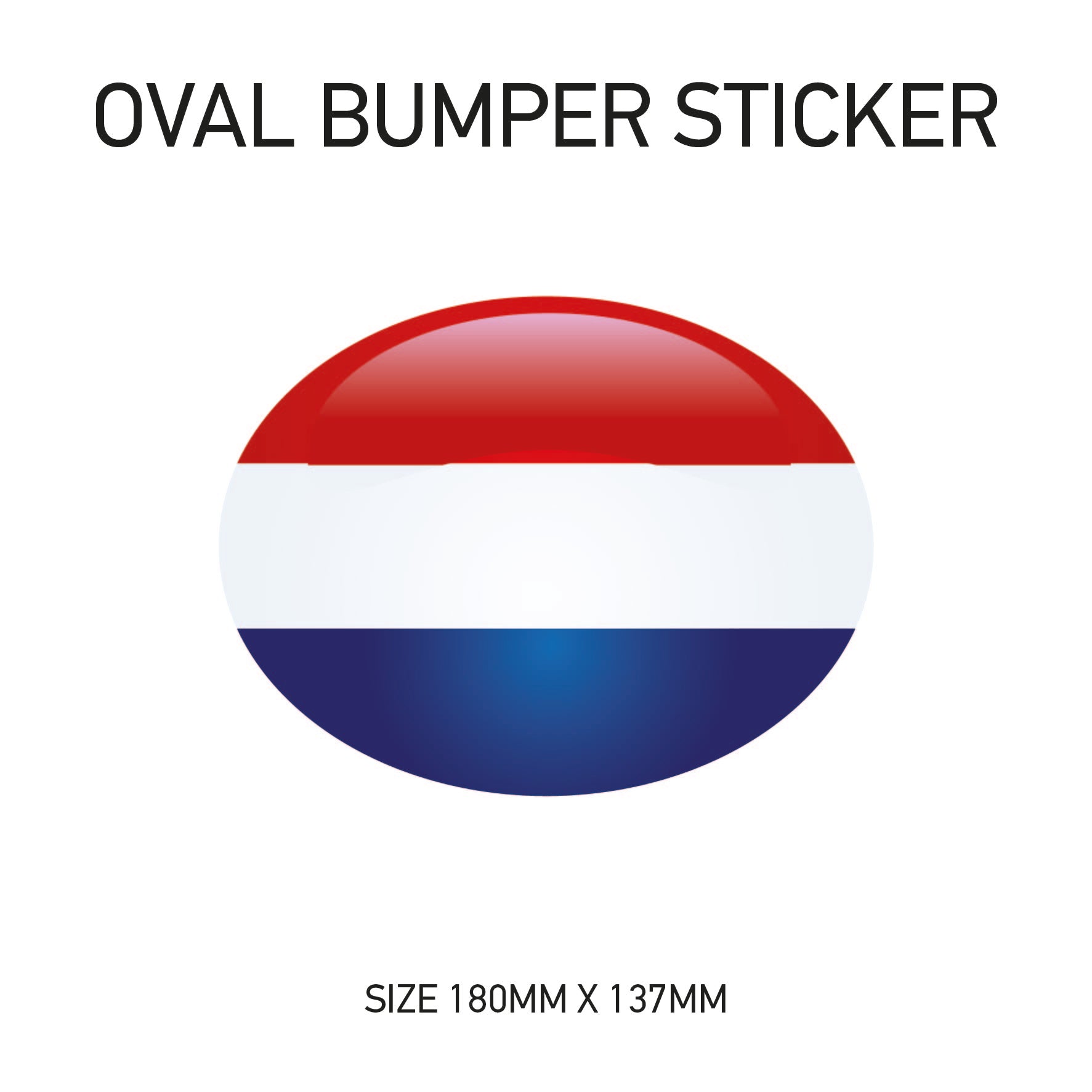 White Oval Bumper Sticker 180mm x 137mm BS01-49