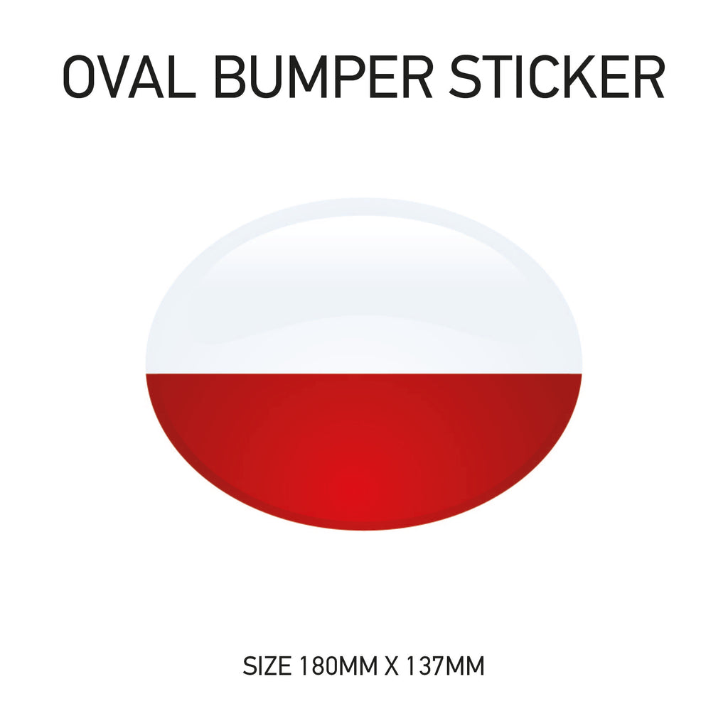 White Oval Bumper Sticker 180mm x 137mm BS01-49
