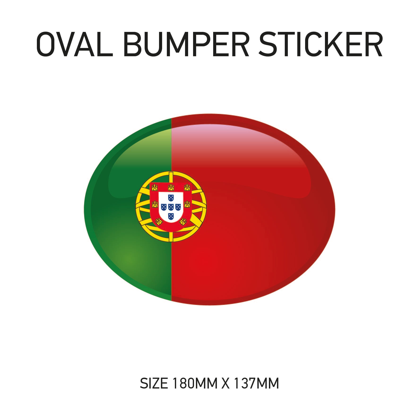 White Oval Bumper Sticker 180mm x 137mm BS01-49