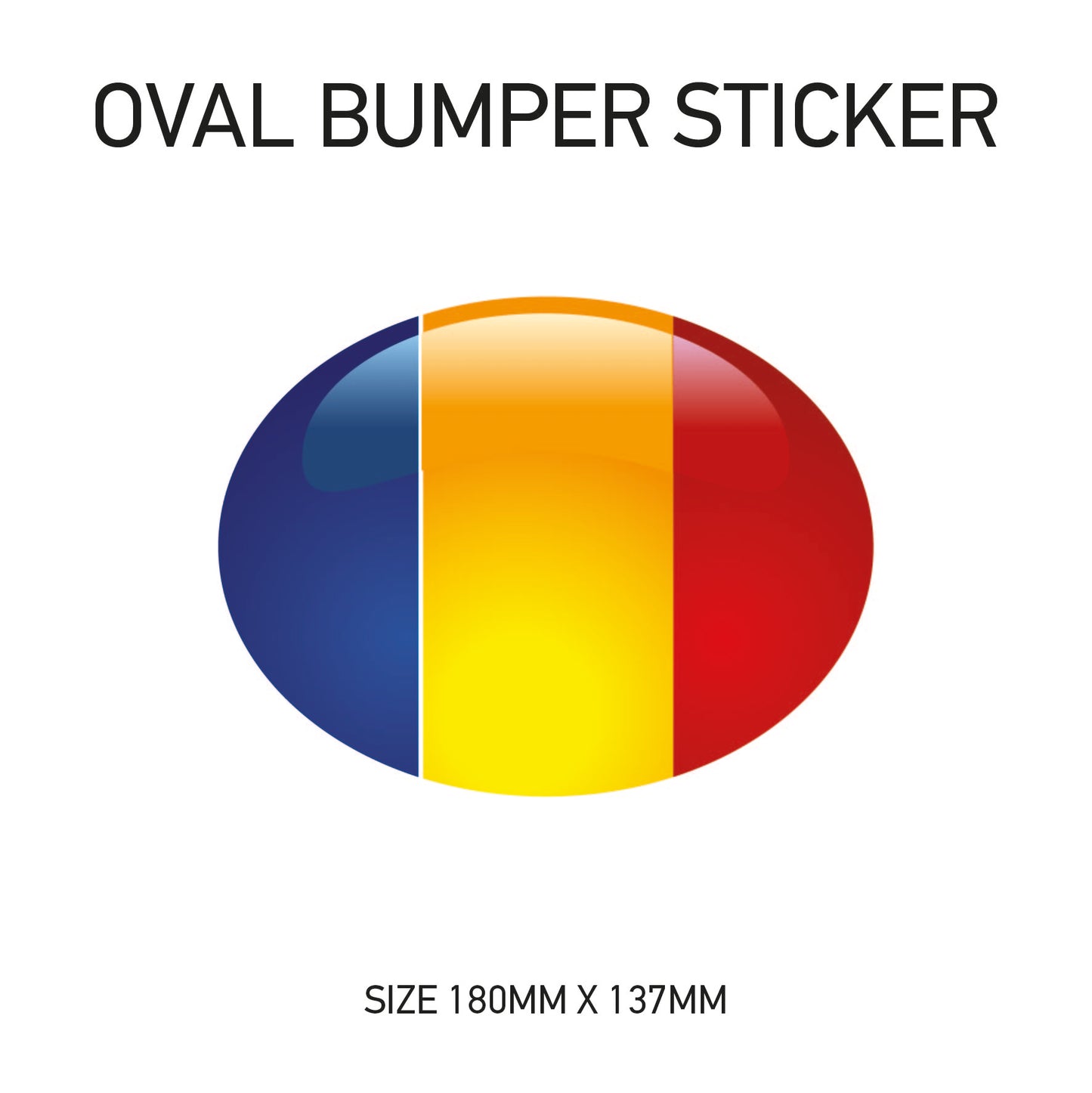 White Oval Bumper Sticker 180mm x 137mm BS01-49