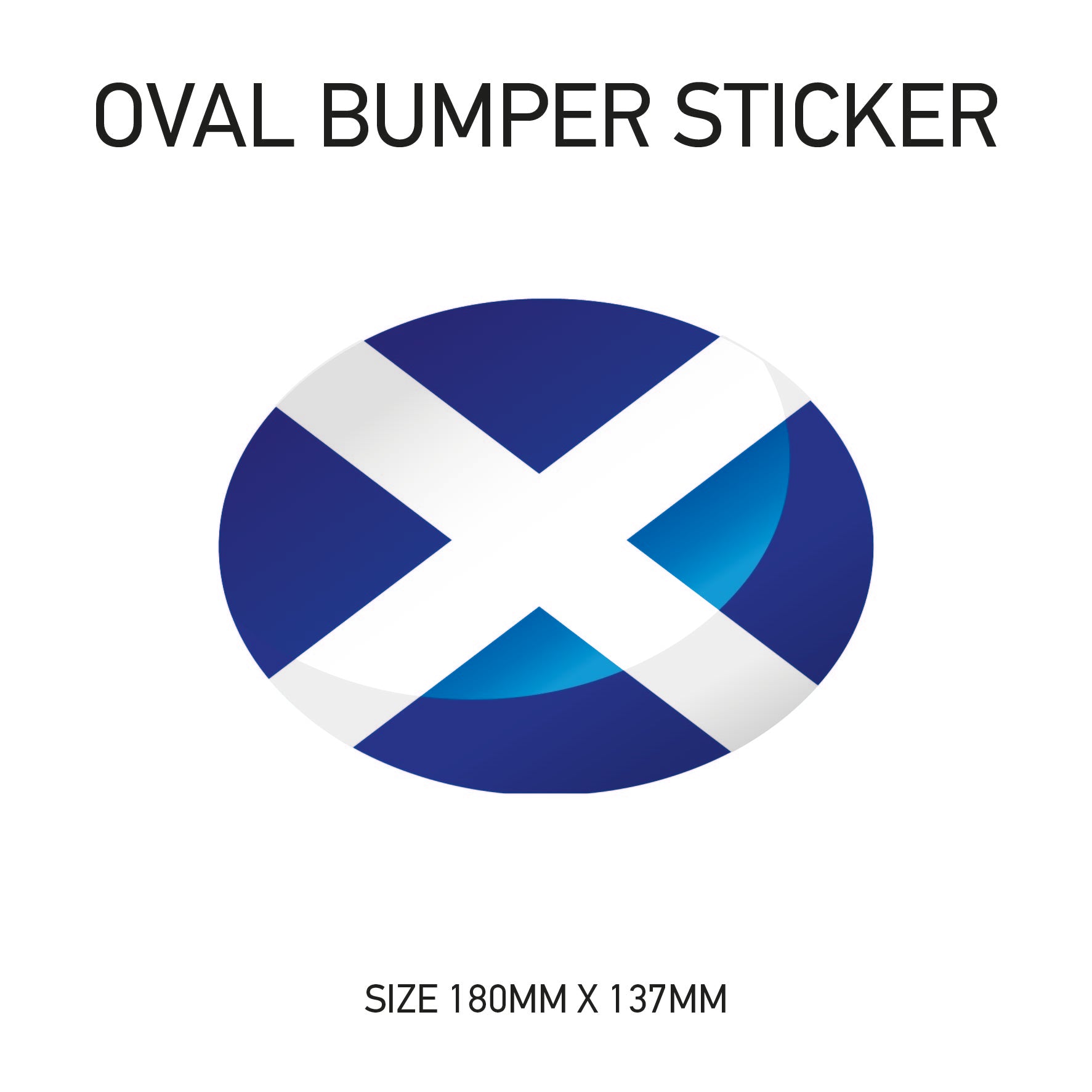 White Oval Bumper Sticker 180mm x 137mm BS01-49