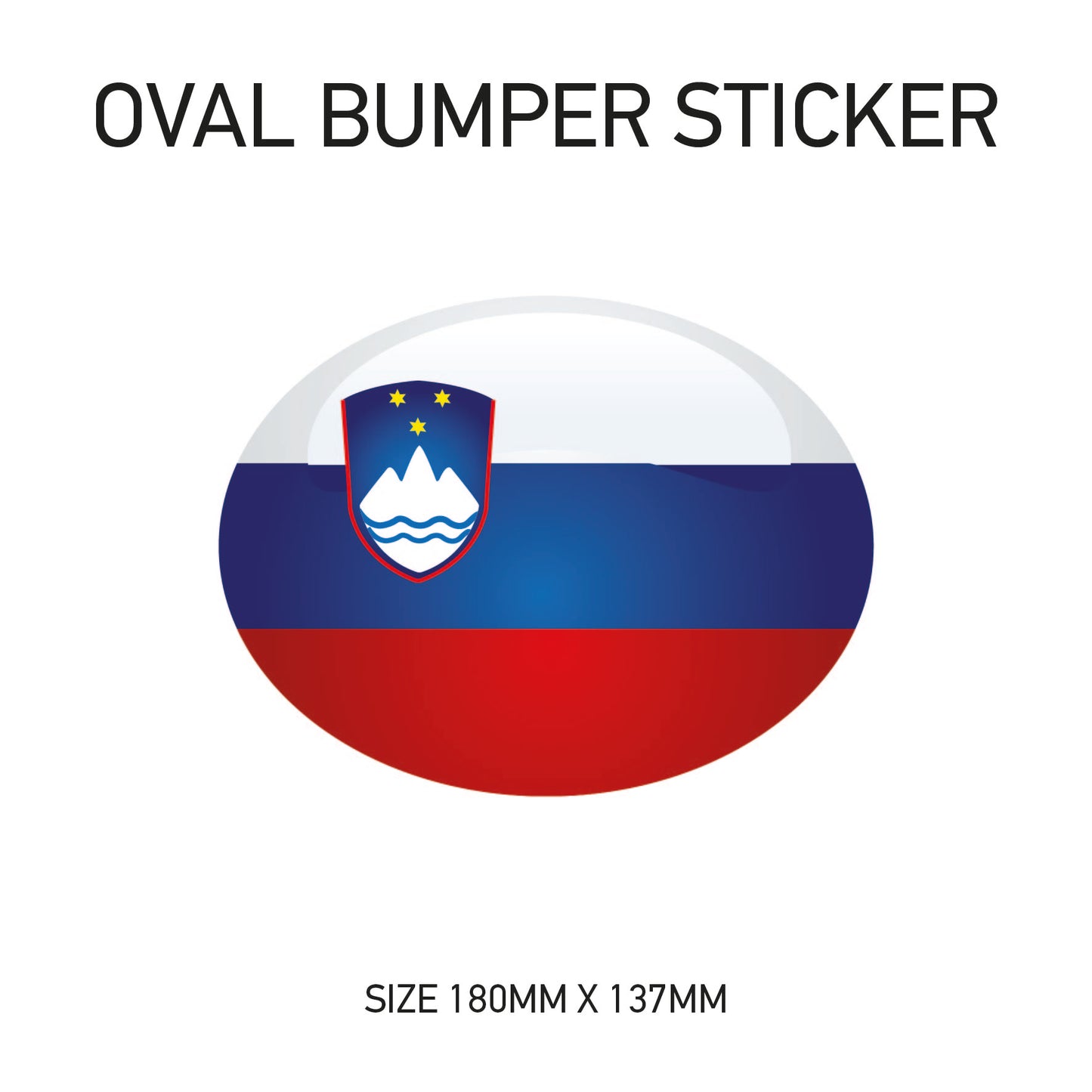 White Oval Bumper Sticker 180mm x 137mm BS01-49