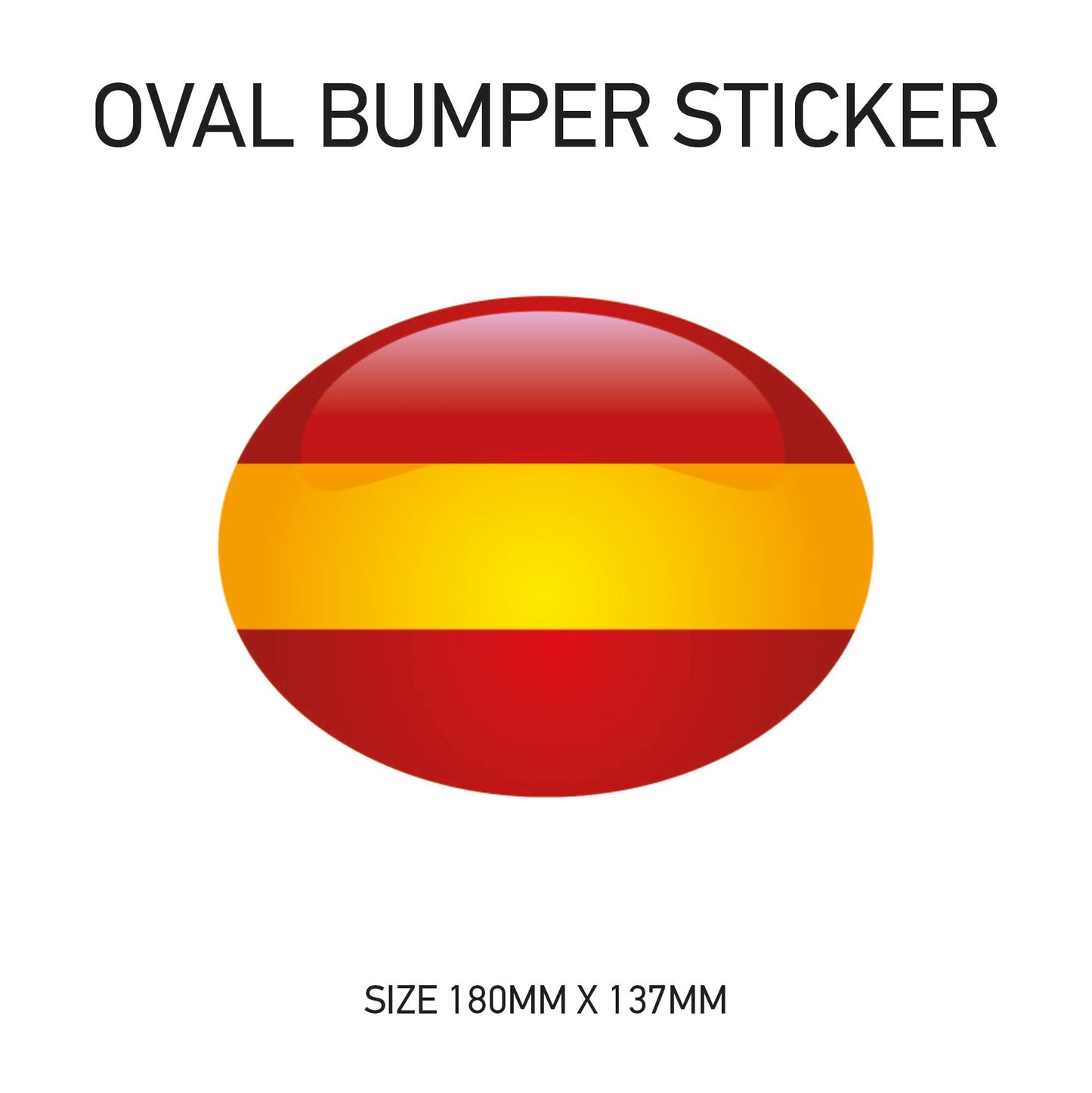 White Oval Bumper Sticker 180mm x 137mm BS01-49