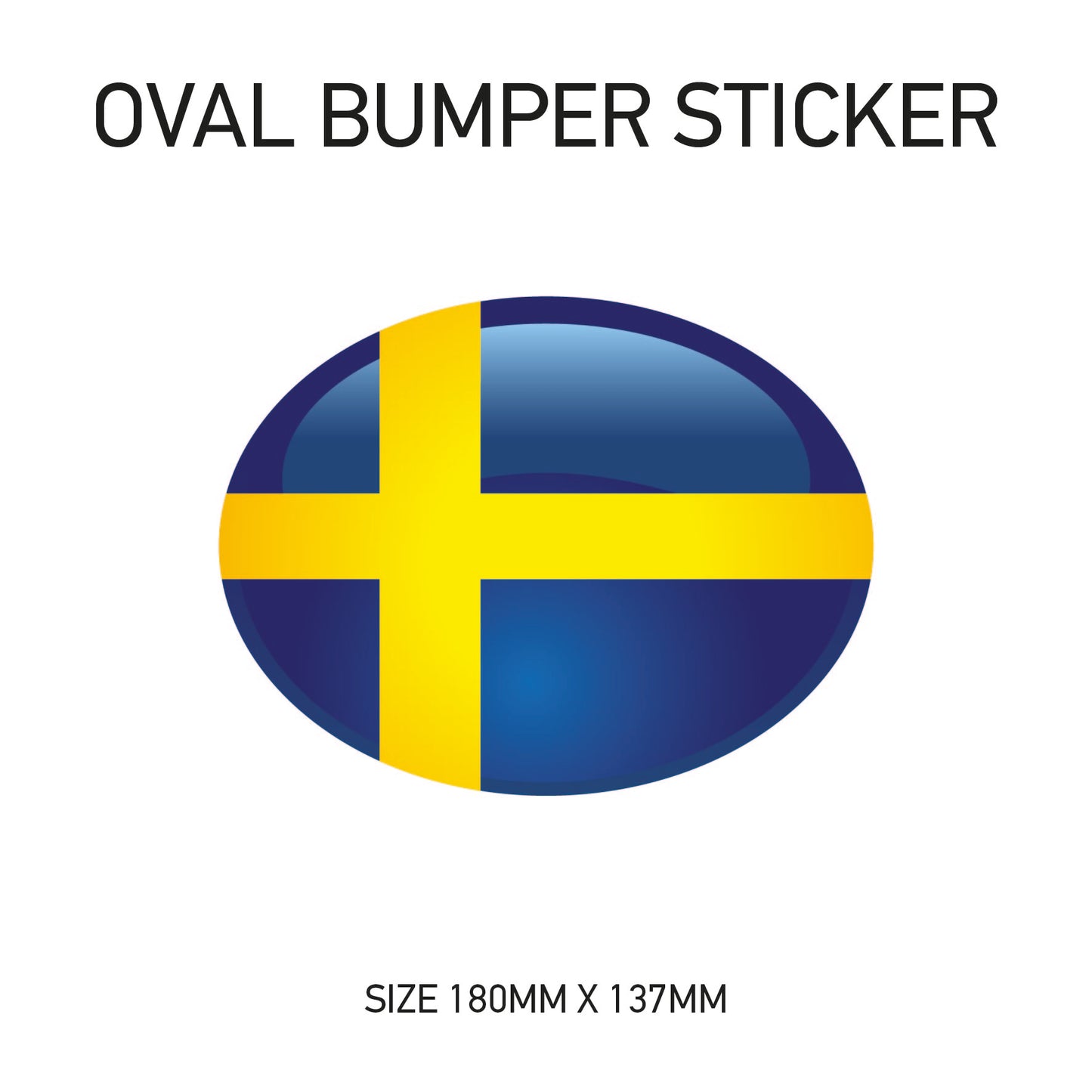 White Oval Bumper Sticker 180mm x 137mm BS01-49
