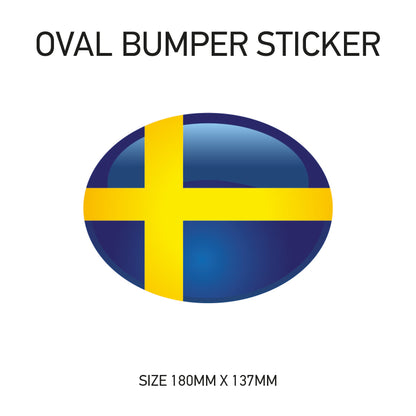 White Oval Bumper Sticker 180mm x 137mm BS01-49