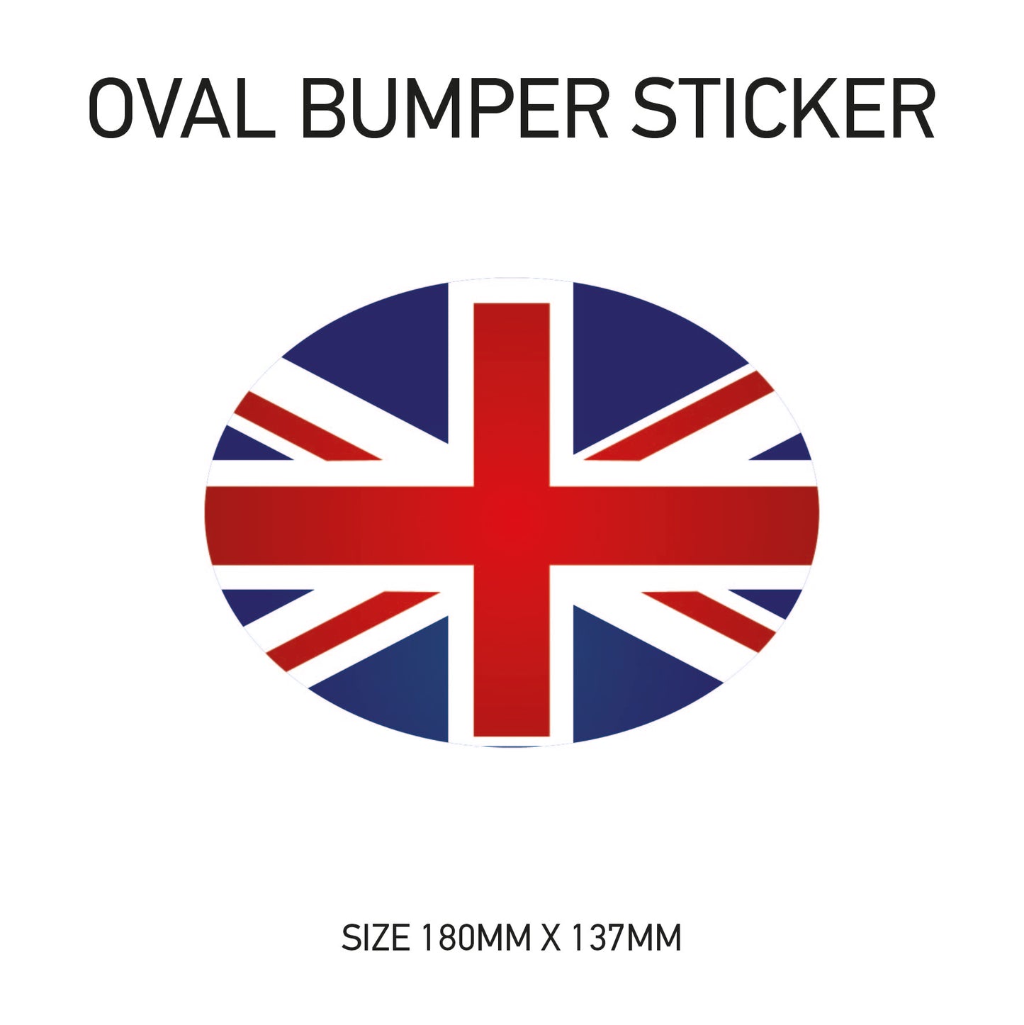 BS41-49 UK Car Van Flag Sticker - White Oval Self-Adhesive Vinyl New GB Vehicles Various Flags Available