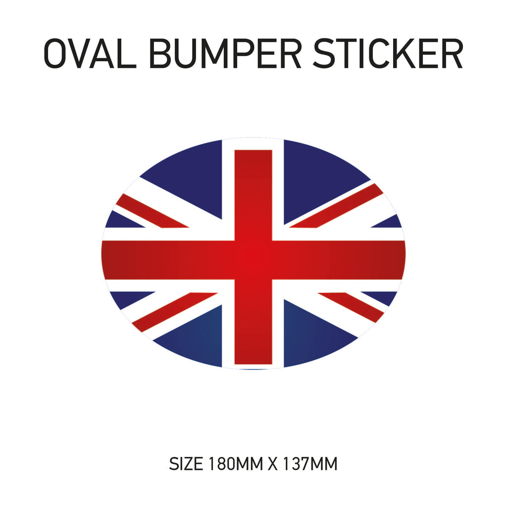 White Oval Bumper Sticker 180mm x 137mm BS01-49