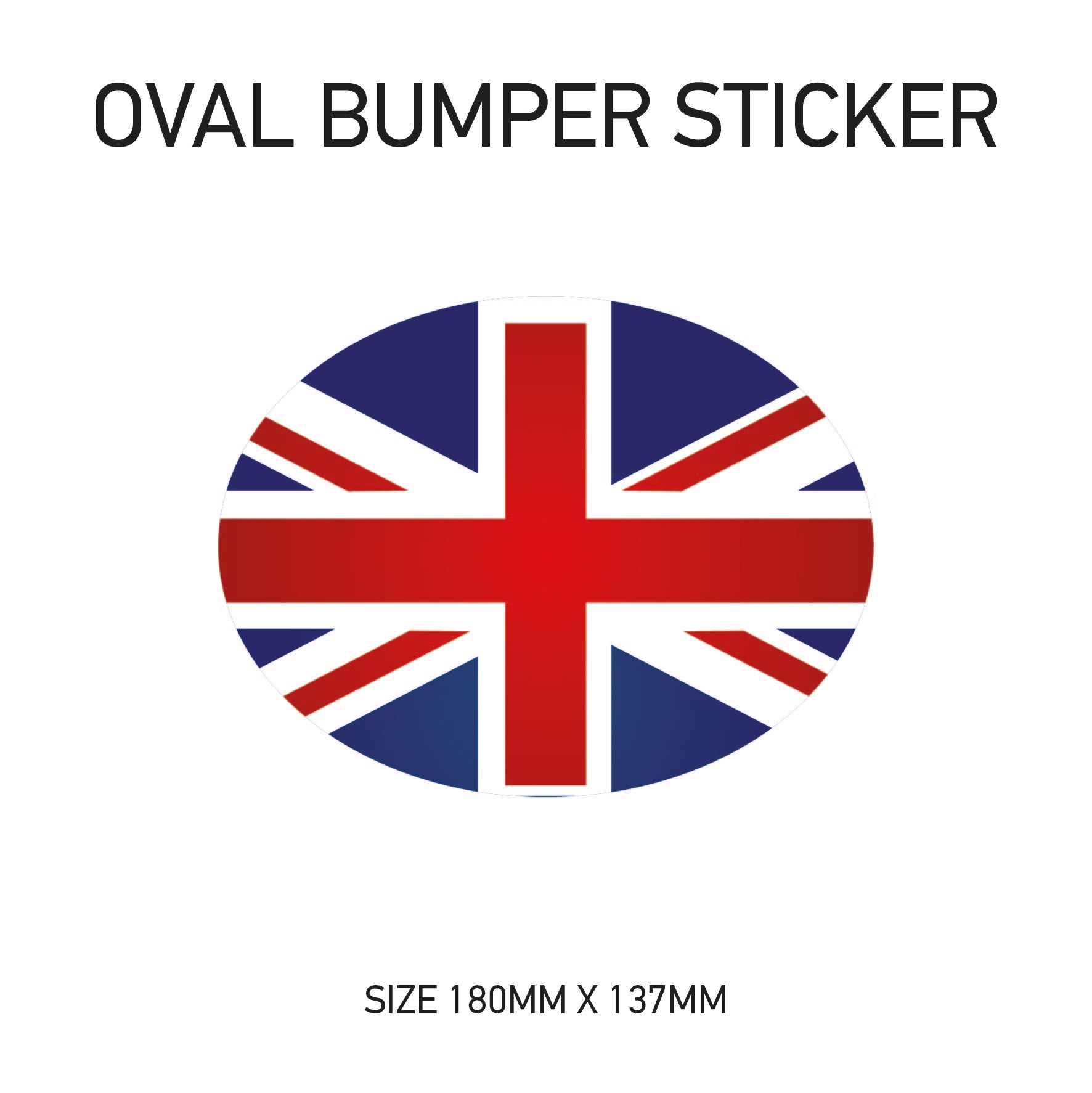 White Oval Bumper Sticker 180mm x 137mm BS01-49