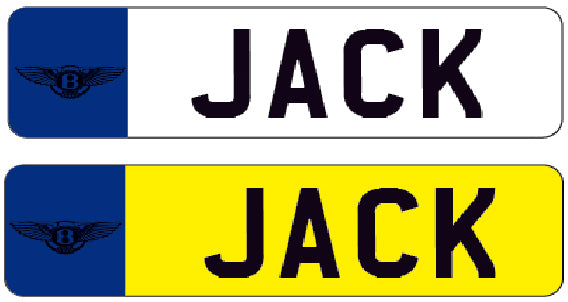 RIDE03 Kids Personalised Number Plates Front And Back with car logo