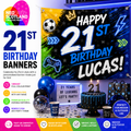 BB2 Custom 21st Happy Birthday Banner Printed Your Artwork Indoor Outdoor Sign
