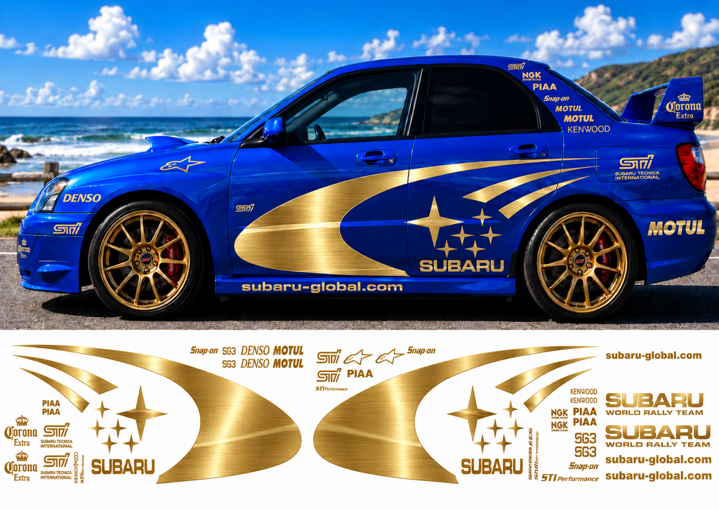 Subaru WRC Rally Kit 3 With Sponsors for Subaru Impreza Brushed Vinyl Only