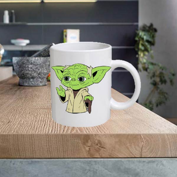 CARTOON06 Baby Yoda Cartoon 11oz Ceramic printed mug funny cup gift tea coffee costa