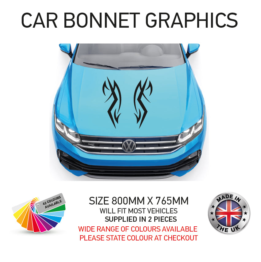 CBG01-15 Car Bonnet Stripes Will Fit Any Car Universal