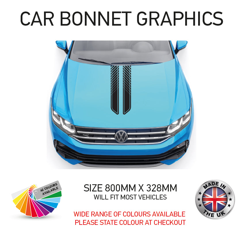 CBG01-15 Car Bonnet Stripes Will Fit Any Car Universal