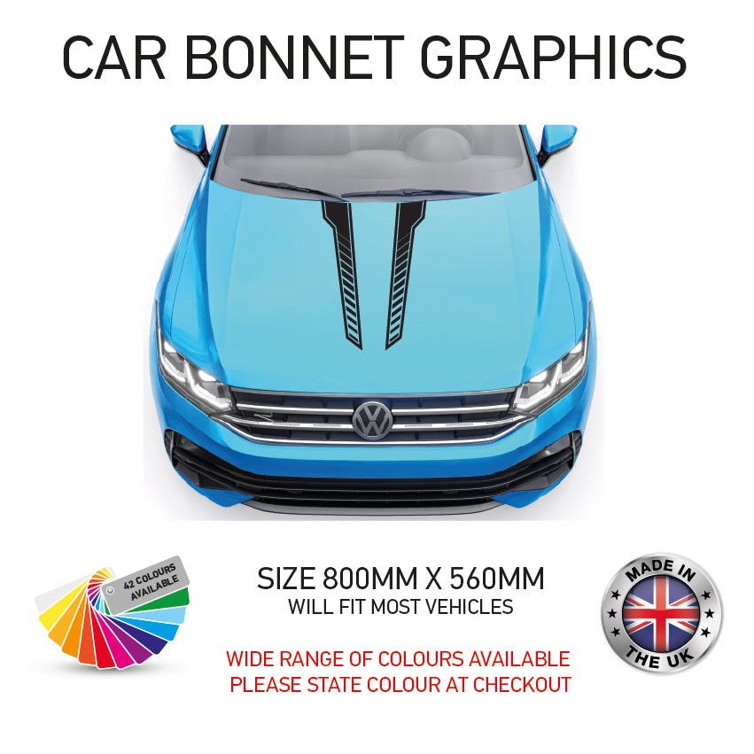 CBG01-15 Car Bonnet Stripes Will Fit Any Car Universal