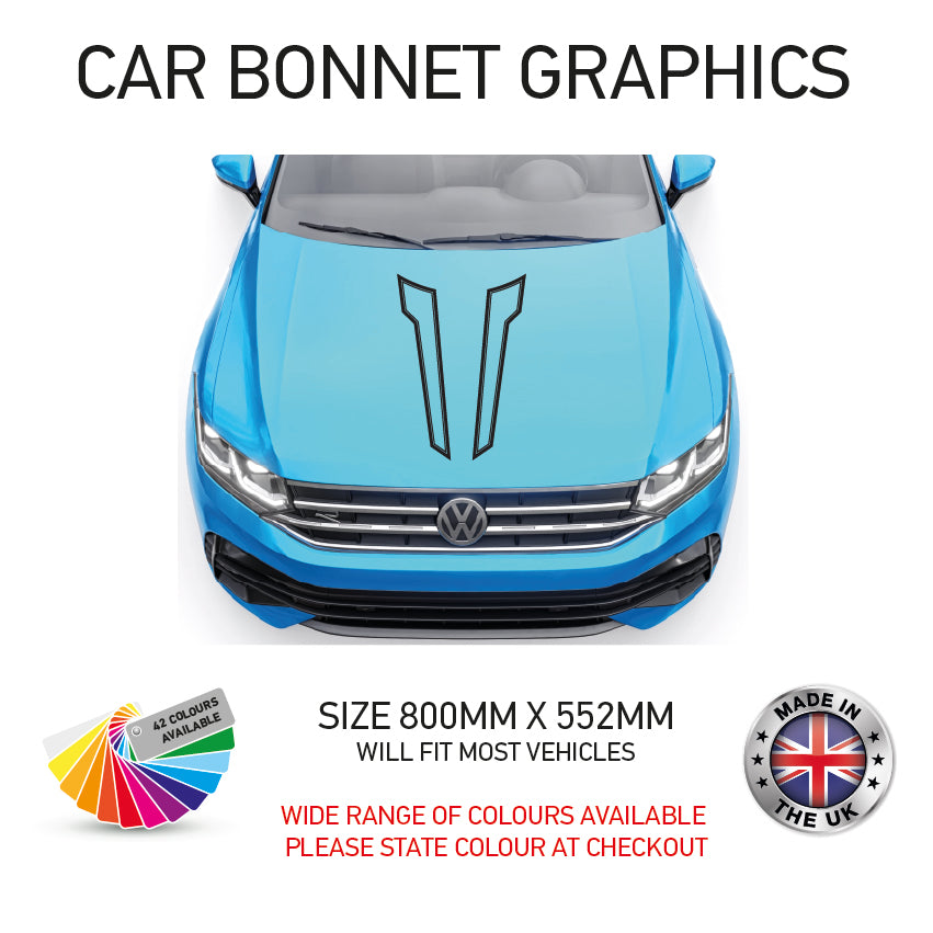 CBG01-15 Car Bonnet Stripes Will Fit Any Car Universal
