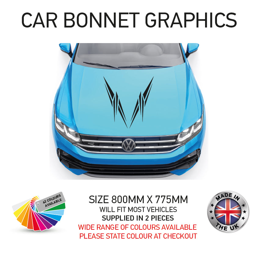 CBG01-15 Car Bonnet Stripes Will Fit Any Car Universal