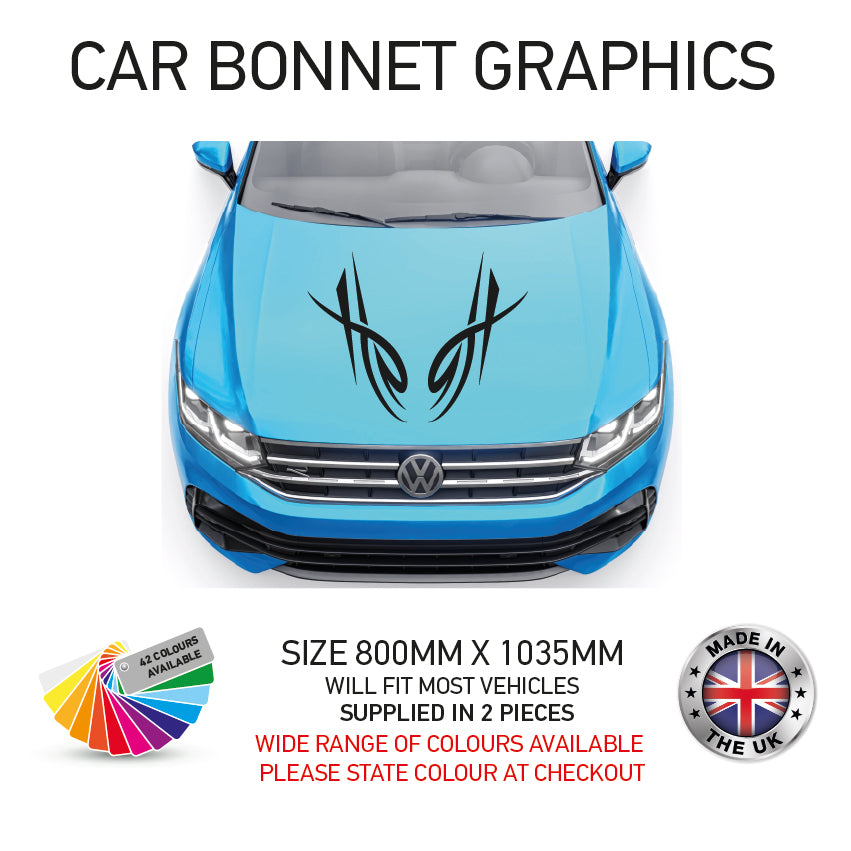 CBG01-15 Car Bonnet Stripes Will Fit Any Car Universal