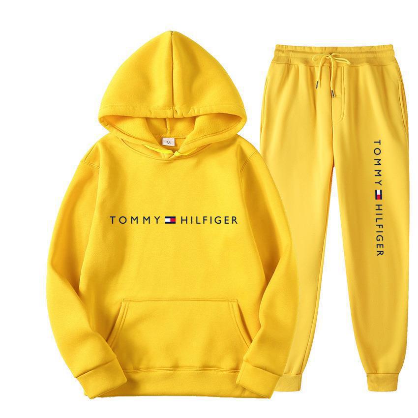 Men's Casual Printed Fleece Lined Hoodie and Sweatpants Set