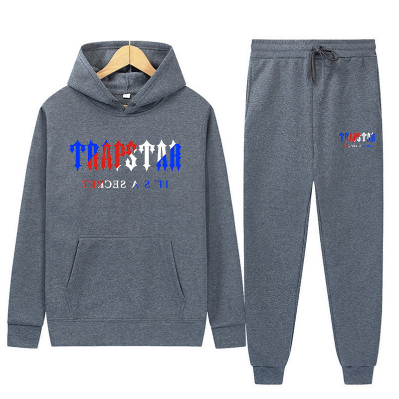 Graphic Print Hoodie and Pants Set Men Women Loose Tracksuit