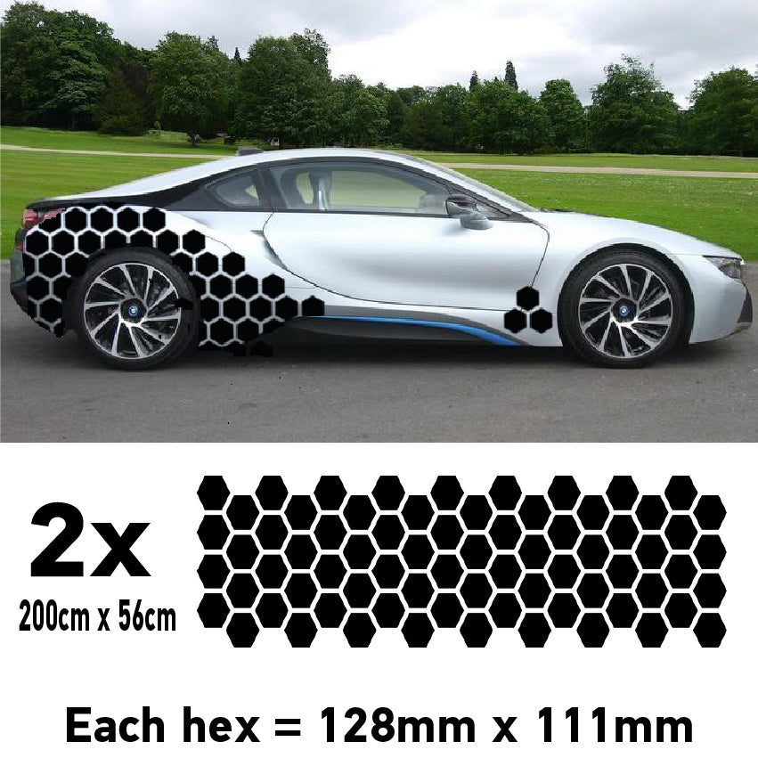 CCK1M Car Solid Medium Hexagon Camouflage Side Kit Honeycomb Stickers Graphics