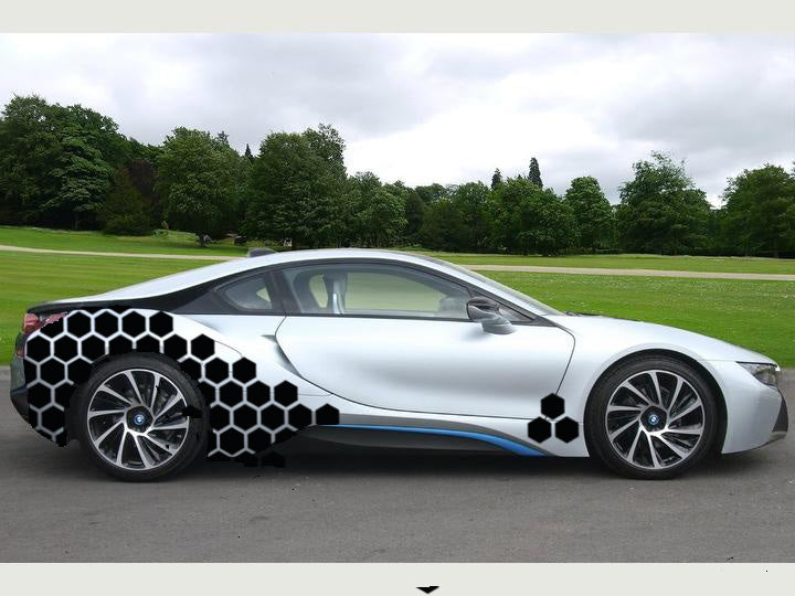 CCK1M Car Solid Medium Hexagon Camouflage Side Kit Honeycomb Stickers Graphics