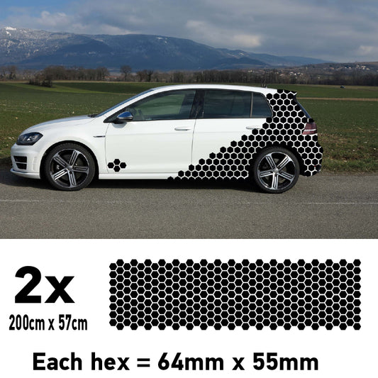CCK1S Car Solid Small Hexagon Camouflage Side Kit Honeycomb Stickers Graphics