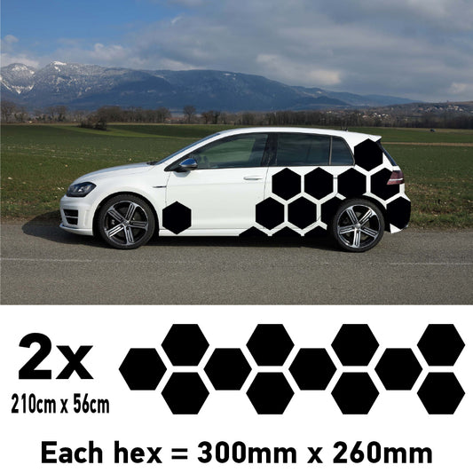 CCK1XL Car Solid XL Hexagon Camouflage Side Kit Honeycomb Stickers Graphics