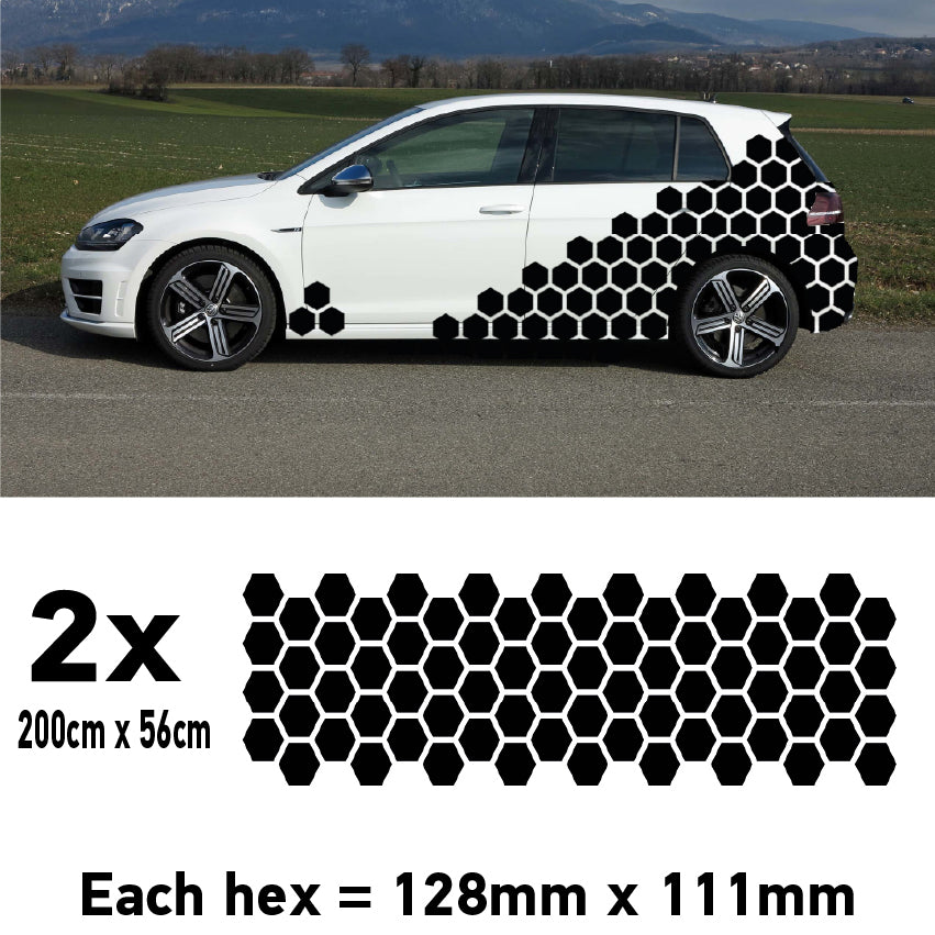 CCK2M Car Solid Medium Hexagon Camouflage Side Kit Honeycomb Stickers Graphics
